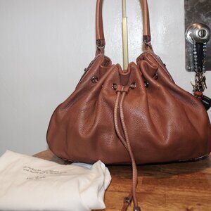$498 Rare Kate Spade Easton Leather Drawstring But Shoulder Bag Purse W Duster